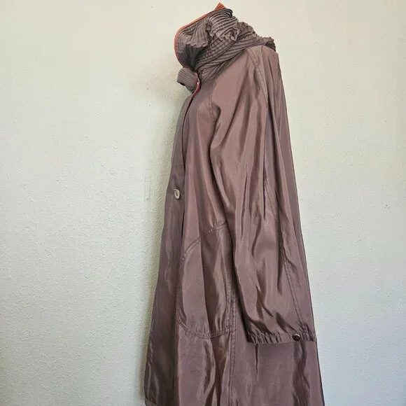 Mycra Pac Donatella Reversible Rain Jacket Hood Brown/Orange SZ 0-Petite US 6-8 - Picture 6 of 16